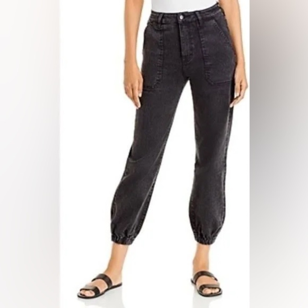 PAIGE Black Cropped Jogger Jeans